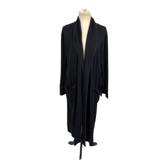 Daniel Buchler Tonal Black Cotton Blend Open Robe Size Large XL NWOT $165 MSRP - Picture 1 of 7
